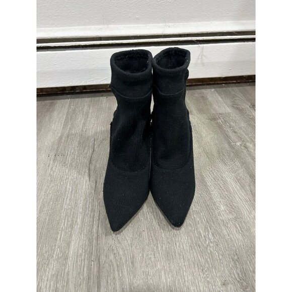 H By Halston Evelyn Sock Boot Ankle Bootie Point Toe Heel Black Women’s Size 7.5 - Picture 2 of 8